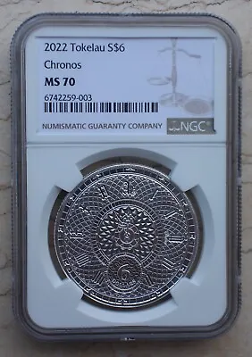 NGC MS70 2022 Tokelau 1oz Silver Coin - Chronos • $142