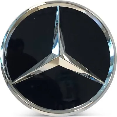 $18.99 • Buy Set Of 4 Fits Mercedes-Benz Wheel Center Caps BLACK With CHROME STAR AMG 75MM