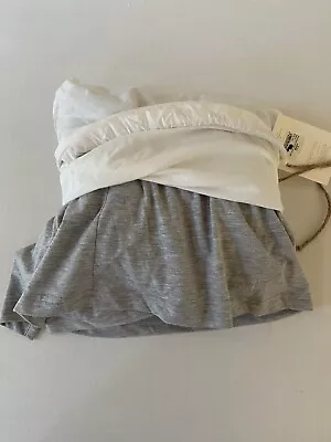 RH Restoration Hardware Baby & Child Heathered Jersey Crib Skirt Grey • $31.45