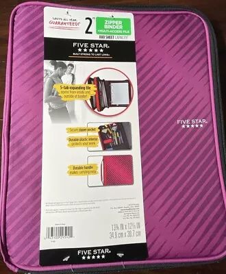 Five Star PNK I2  Zipper Binder + Multi Access File. 880 Sheet Capacity     #116 • $8.49