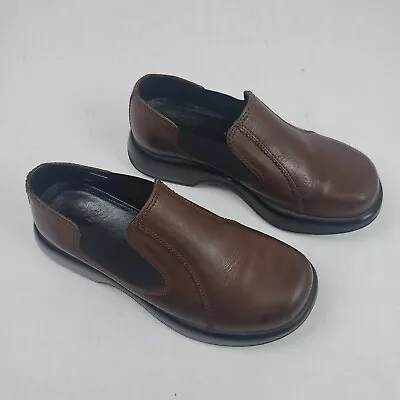 DANSKO Vintage Brown Leather Platform Chunky Loafer Clog Shoe Size 37 US 6.5-7 • $35