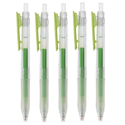 MUJI JAPAN Smooth Draw Gel Ballpoint Pen Knock-type 0.5mm Light Green X 5 • $7.60