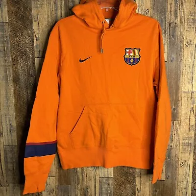 FC Barcelona Hoodie Men’s Size Medium Orange Nike Soccer La Liga Barca • $29.99