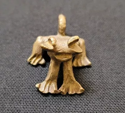 Vintage Mid-Century Chinese Brass Frog Pendant • $15