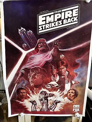 EMPIRE STRIKES BACK Original 20th Fox CBS Video Poster 1982 Mint Flat Vintage • $47