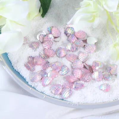  50 Pcs Handicraft Gems Crystals Fish Scale Colored Diamond Jewelry Decorate • £7.18