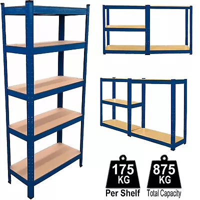 Shelving Unit 5 Tier Racking Shelf Heavy Duty Garage Storage Shelves 150x70x30cm • £21.95