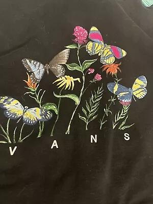 Vans Hoodie Women’s Small Black With Flowers And Butterflies CUTE • $11.99