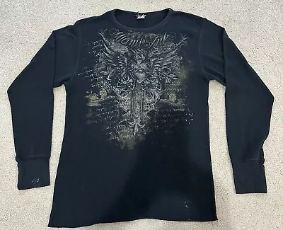 Miami Ink Long Sleeve Graphic Thermal Shirt Men’s Sz-XL Distressed Skater Grunge • $29