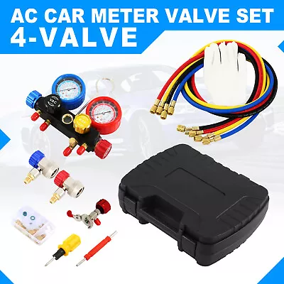 Air Conditioning AC Diagnostic A/C Manifold Gauge Tool Kit Refrigeration Set UK • £40.49