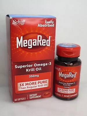 Schiff Megared Superior Omega-3 Krill Oil 60 Softgels Dietary Supplement Boxed • $18