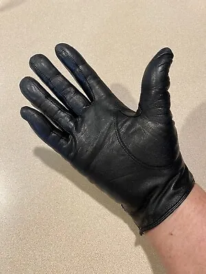 Vtg 1990s Wilsons Black Leather Gloves With Suede Wrist Women’s Large Size 7 • $12.99