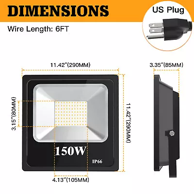 150W LED Stadium Flood Lights Outdoor Commercial Lighting For Sports Fields Yard • $40.30