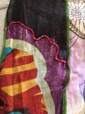 $13 • Buy NWOT ~ Johnny Was Wannabe ~ Multi Patterned ~ Stitched ~ Beaded ~   Scarf ~ NEW