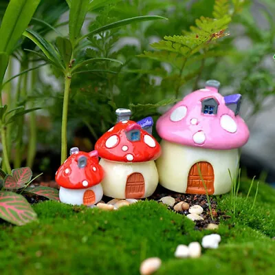 Miniature Fairy Garden Ornaments Decor Mushroom Dollhouse DIY Crafts Accessories • £2.75