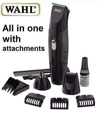 WAHL Cordless Beard Shaver Clipper Trimmer All In One Attachments Mens Groomer • $59.95