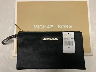 NEW! Michael Kors Bedford Large Haircalf Zipper Clutch W/Box And Tag-Never Used • $105