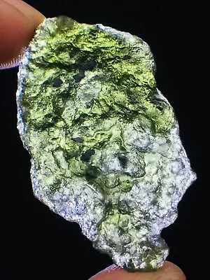 34ct Meteorite Moldavite Green Impact Fragment Meteor Stone Space Asteroid+coa • $10.48