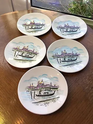 5 Vintage Side Plates By James Cooper- Washington Pottery Ltd-Venetian Scene • £28