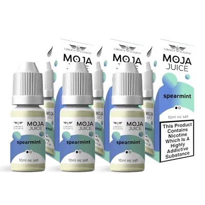 Moja Juice Vape E-Liquid Spearmint Menthol 20mg Nic Salt 10ml 50/50 Pack Of 3 • £9.99