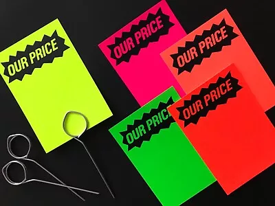 £4.75 • Buy Dayglo Price CARD And PINS Ticket Label Counter Display Deli Butcher Cafe Food 