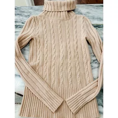 J. Crew Cashmere Blend Turtleneck Sweater In Cream Sz XS EUC • $28