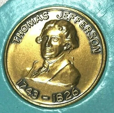 $12 • Buy Thomas Jefferson 1743-1826 Monticello, Virginia VA Bronze Medal Token