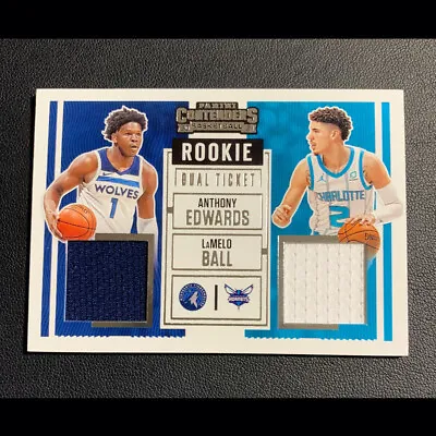 *Rookie Dual* Panini Contenders LaMelo Ball Anthony Edwards RC Jersey RDAL Patch • $159.50