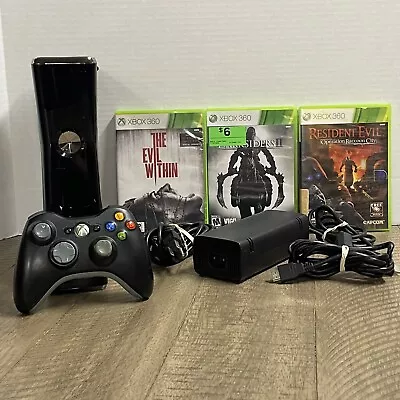 Microsoft Xbox 360 S Slim 1439 250GB Console System Bundle - Tested And Works • $89.95