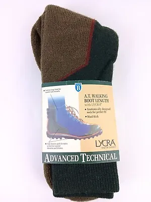 Vintage Bridgedale A.T. Walking Hiking  Socks Light Boot Length Mens Medium 7-9 • $15.99