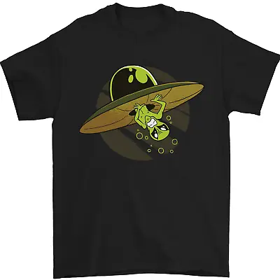 A Funny Alien Stuck In A UFO Flying Saucer Mens T-Shirt 100% Cotton • $19.03