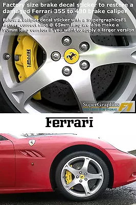 Brake Caliper Decal Sticker To Fit Ferrari 355 460 Front Or Rear X2 65mm • $11.19