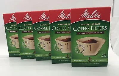 Melitta #1 Natural Brown Filters 40ct Fits 1 Cup Cone Coffee Makers (5 Packs) • $16.99