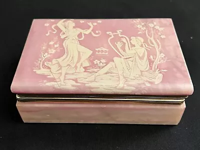 Pink Murano Glass Cenedese Vetri Dresser Casket Trinket Jewelry Box Greek Lovers • $224.99