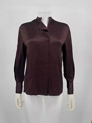 Vince Top Silk Blouse Brown Drape Front Women Sz XXS NEW NWOT N130 • $128