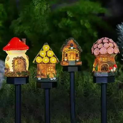 Enchanted Firefly Glow Solar Powered Fairy House Stake Light For Garden Decor • £9.99