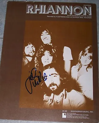 John McVie Signed Rhiannon Sheet Music Fleetwood Mac Autograph • $95