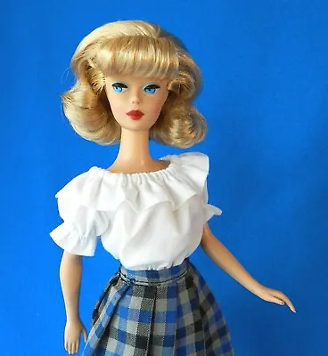 Barbie Fashion HANDMADE Vintage-look BLOUSE Peasant Symphony Cotton WHITE • $19.95