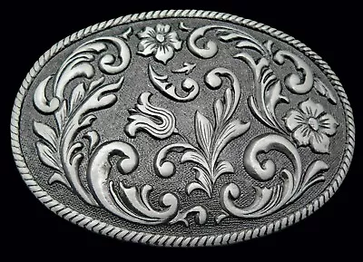 Western Ornate Scroll Cowboy Cowgirl Filigree Vintage Belt Buckle • $26.25