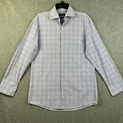 Boss Hugo Boss Dress Shirt Sharp Fit Purple Plaid Long Sleeve Men’s Size 15.5/L • $15