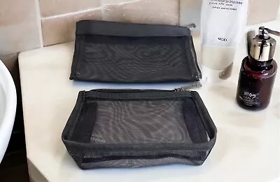 Lot Of 2 Mary Kay Black Mesh Cosmetic Makeup Bag Zipper Pouch New • $11.25