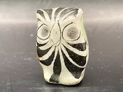 Mexico Pottery Owl Folk Art Handmade Hand Painted Clay Figurine Big Eye Cute Vtg • $18