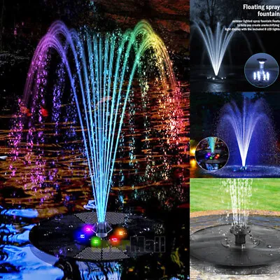LED Solar Powered Water Fountain Pump 6 LED Bird Bath Floating Garden Pond Decor • $19.91