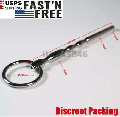 Urethral Sounds For BEGINNER Male Stainless Steel Plug Through-hole Dilator NEW  • $9.99