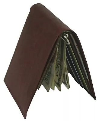 Mens Leather Metal Spring Money Clip Wallet Slim Front Pocket Credit Card Holder • $9.89