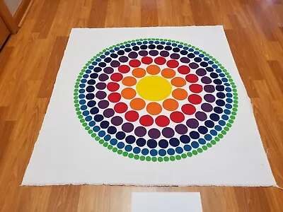 RARE Vintage Mid Century Verner Panton Rainbow Color Wheel Circles Fabric! LOOK! • $400