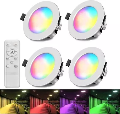 GEYUEYA Home LED Recessed Downlights Ceiling Light 5W RGBWC Colour Changing Spot • £22.50