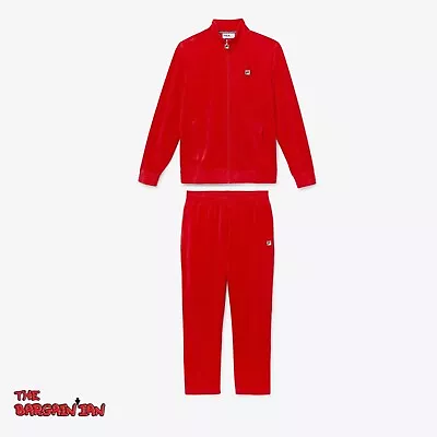 Fila Men's Velour Sweatsuit Tracksuit Red Set Velvet Size M L XL 2XL 3XL 4XL NWT • $144.99