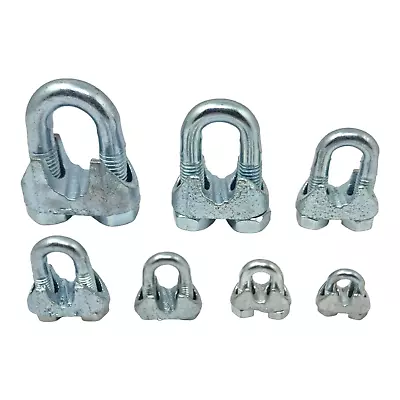 £2.99 • Buy Heavy Duty Wire Rope Grips -Steel Cable Grip Wire Rope Clamp U Bolt 3mm - 16mm