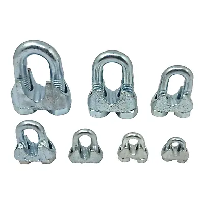 Wire Rope Grips Steel Cable Grip Clamp U Bolt 3mm 5mm 6mm 8mm 10mm 12mm 16mm • £1.99